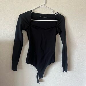 Abercrombie & Fitch Black Long Sleeve Bodysuit